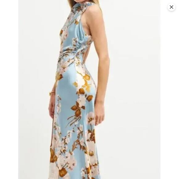 Reformation Casette Serene Silk Midi Dress Size 6 - Picture 3 of 6